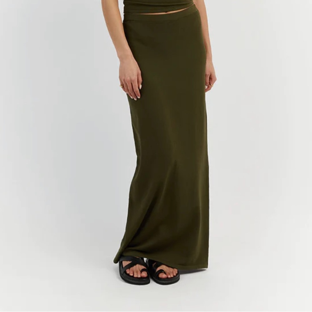 Carrie Olive MIDI Skirt